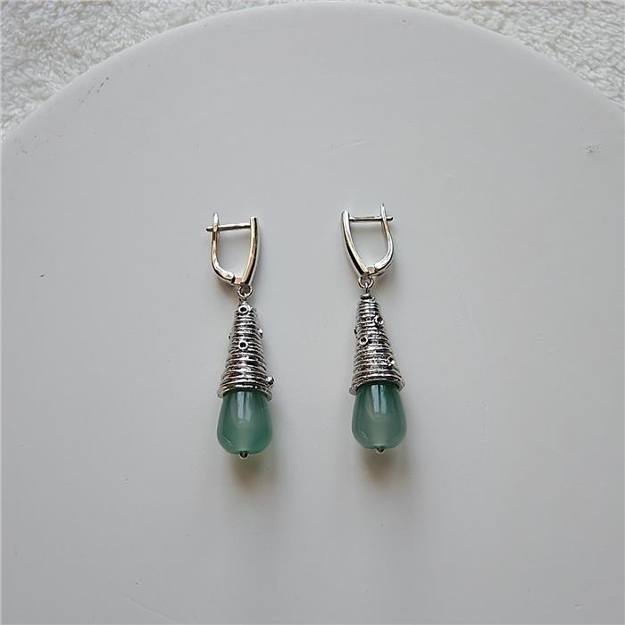 Изображение товара: Серьги "Изумрудная капель"